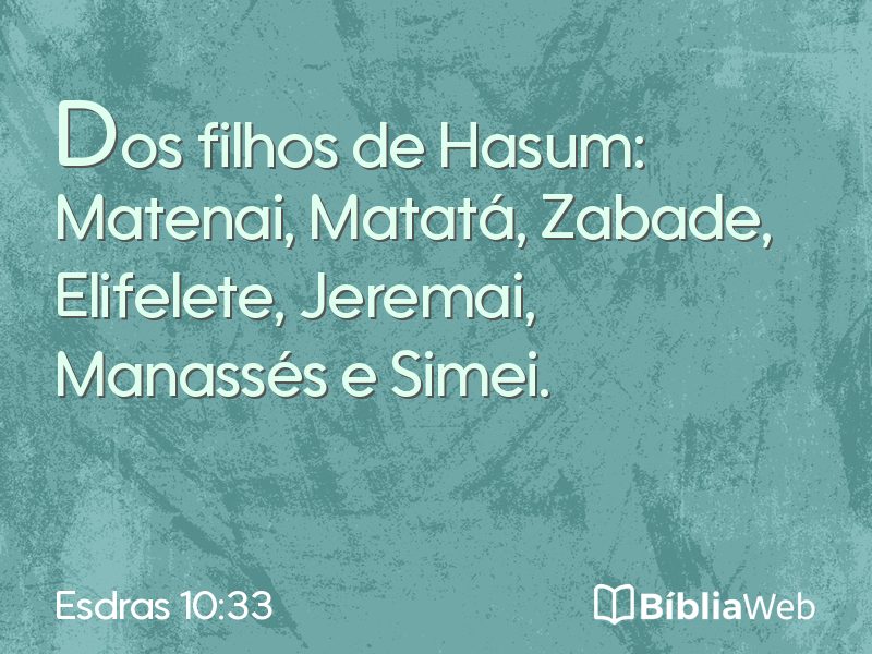 Esdras 10:33 em imagem para compartilhar