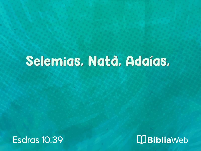 Esdras 10:39 em imagem para compartilhar