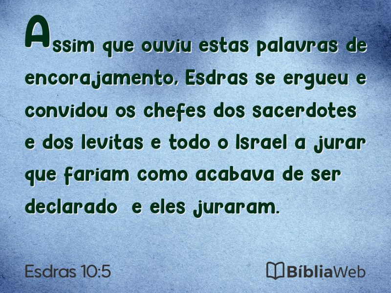 Esdras 10:5 em imagem para compartilhar