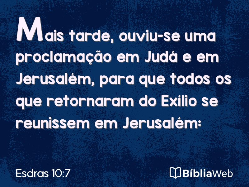 Esdras 10:7 em imagem para compartilhar