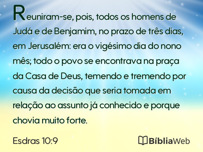 Esdras 10:9 em imagem para compartilhar