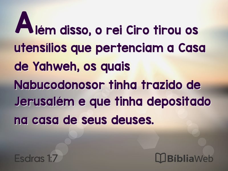 Esdras 1:7 em imagem para compartilhar