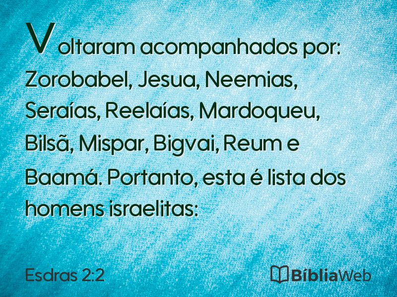 Esdras 2:2 em imagem para compartilhar