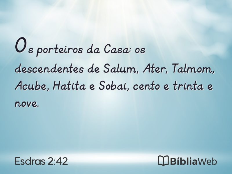 Esdras 2:42 em imagem para compartilhar