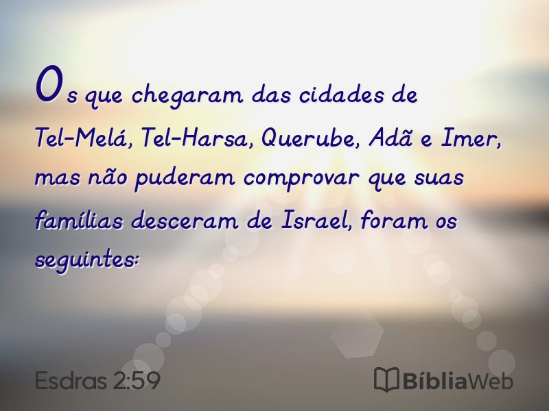 Esdras 2:59 em imagem para compartilhar