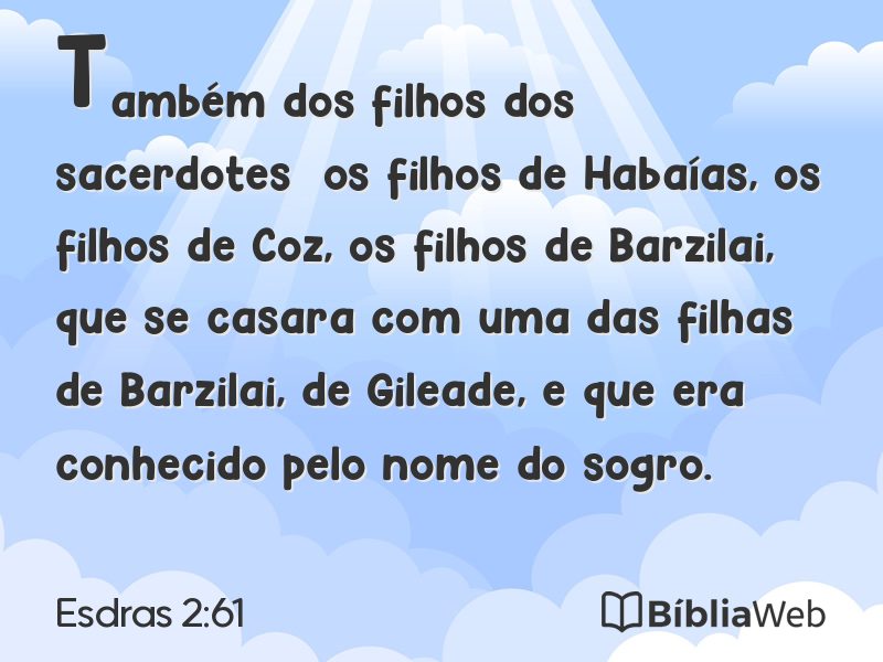 Esdras 2:61 em imagem para compartilhar