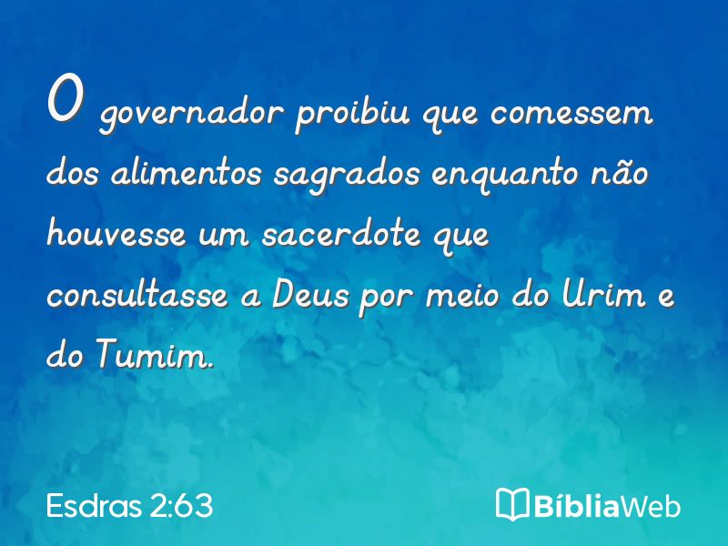 Esdras 2:63 em imagem para compartilhar