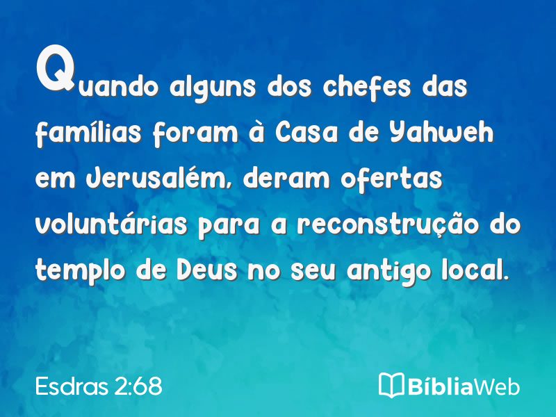 Esdras 2:68 em imagem para compartilhar