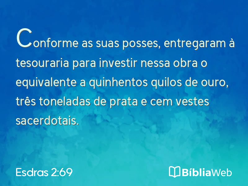 Esdras 2:69 em imagem para compartilhar
