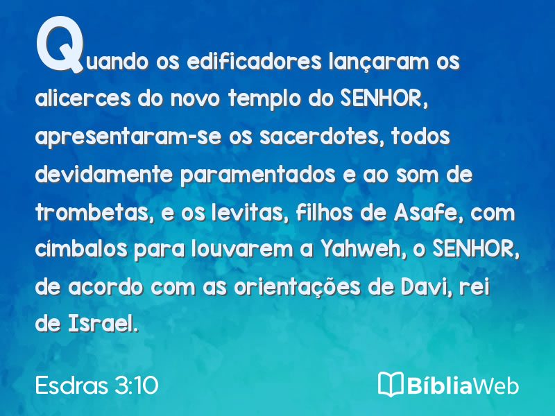 Esdras 3:10 em imagem para compartilhar