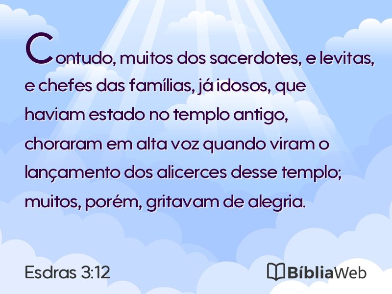 Esdras 3:12 em imagem para compartilhar