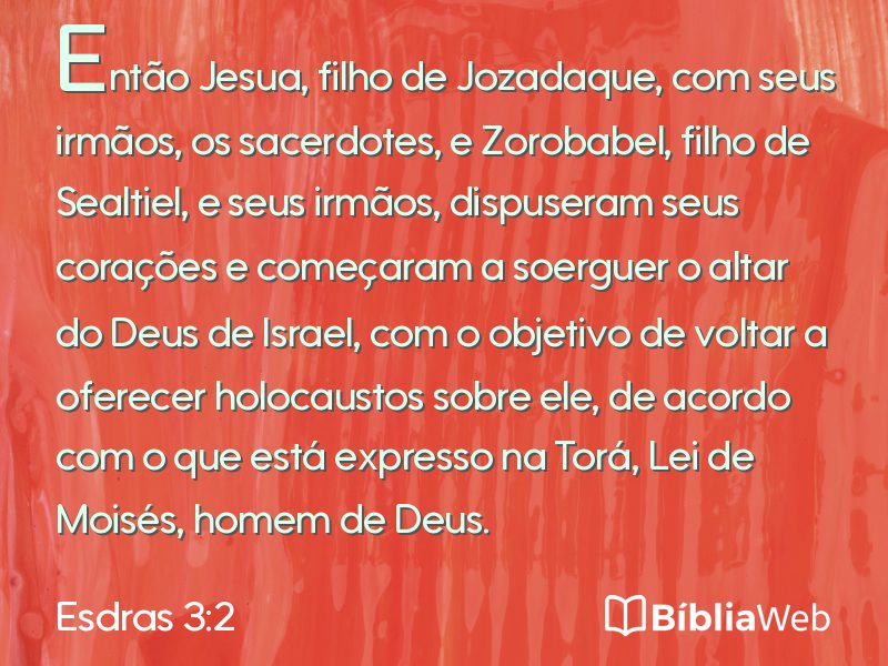 Esdras 3:2 em imagem para compartilhar