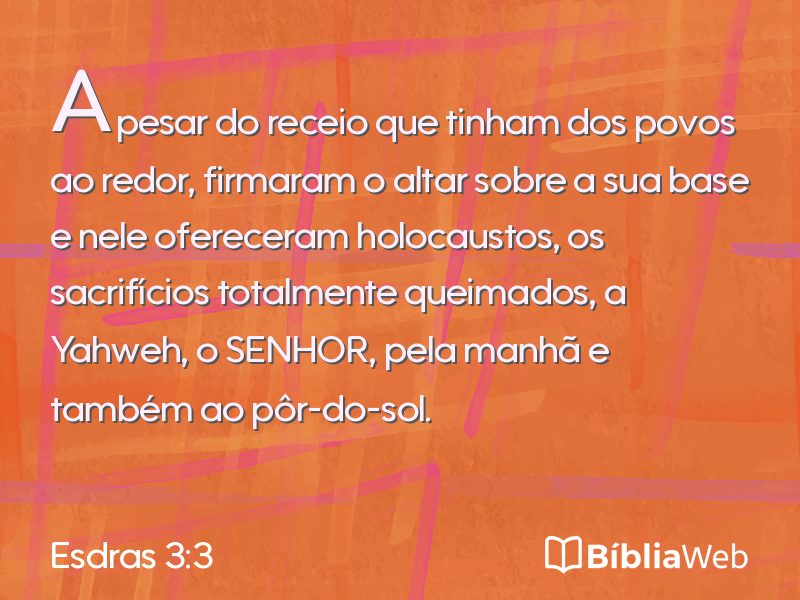 Esdras 3:3 em imagem para compartilhar