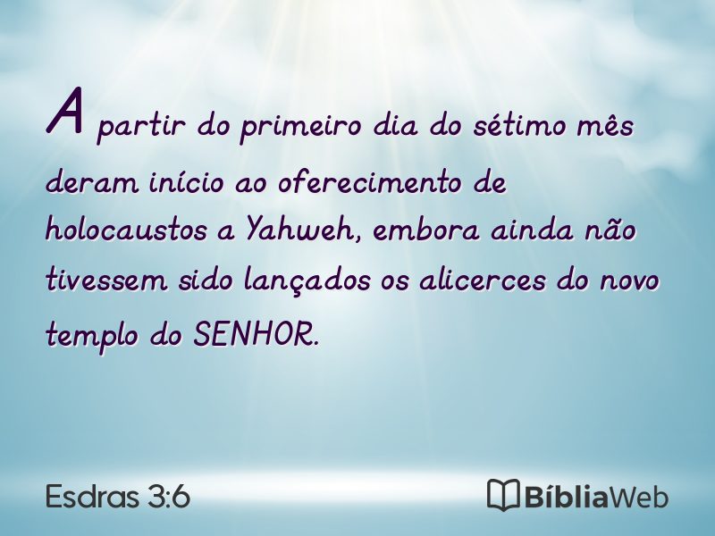 Esdras 3:6 em imagem para compartilhar