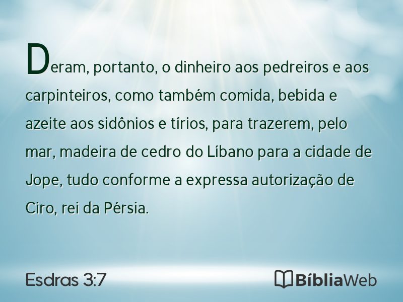 Esdras 3:7 em imagem para compartilhar
