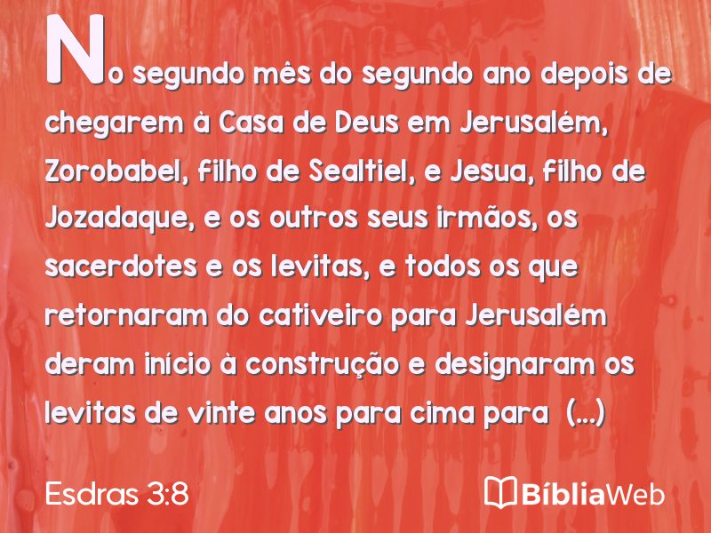 Esdras 3:8 em imagem para compartilhar