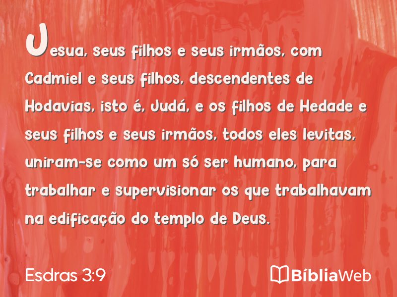 Esdras 3:9 em imagem para compartilhar