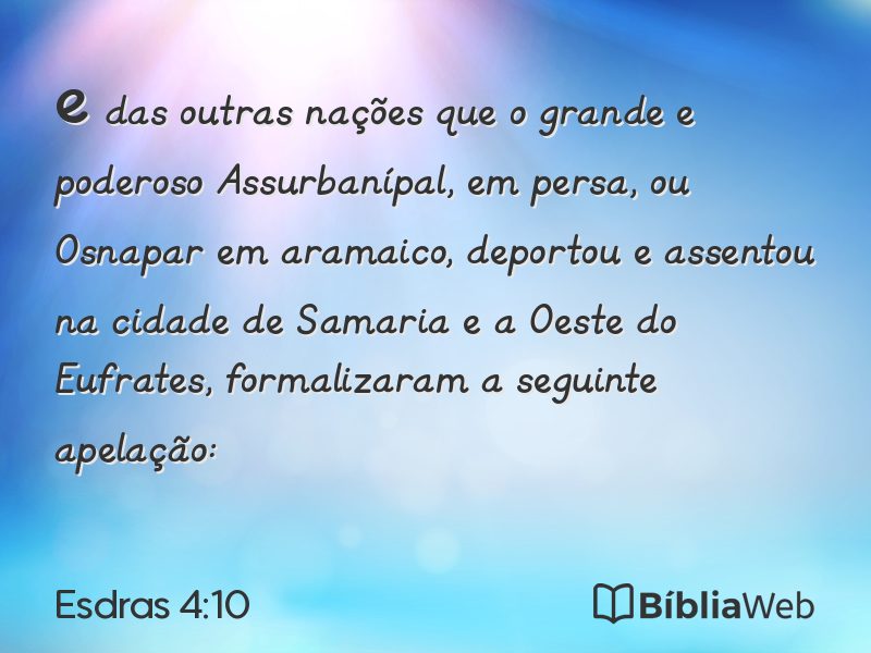 Esdras 4:10 em imagem para compartilhar