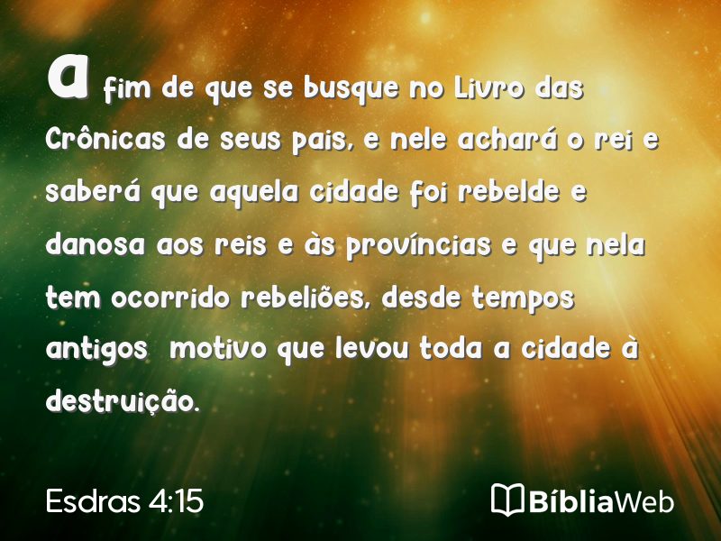 Esdras 4:15 em imagem para compartilhar
