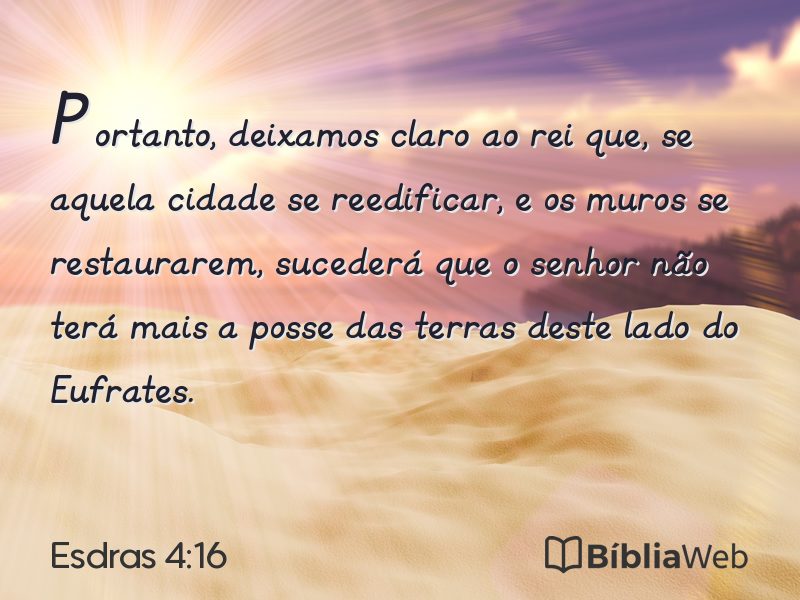 Esdras 4:16 em imagem para compartilhar