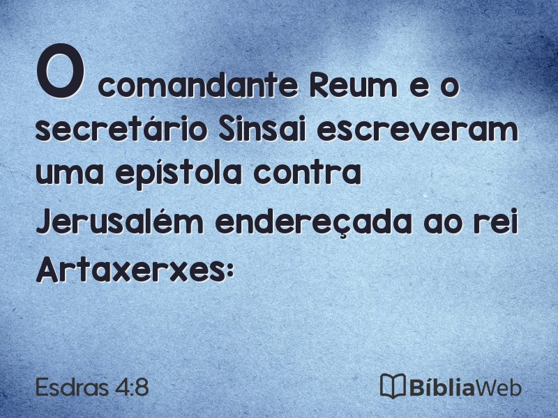 Esdras 4:8 em imagem para compartilhar