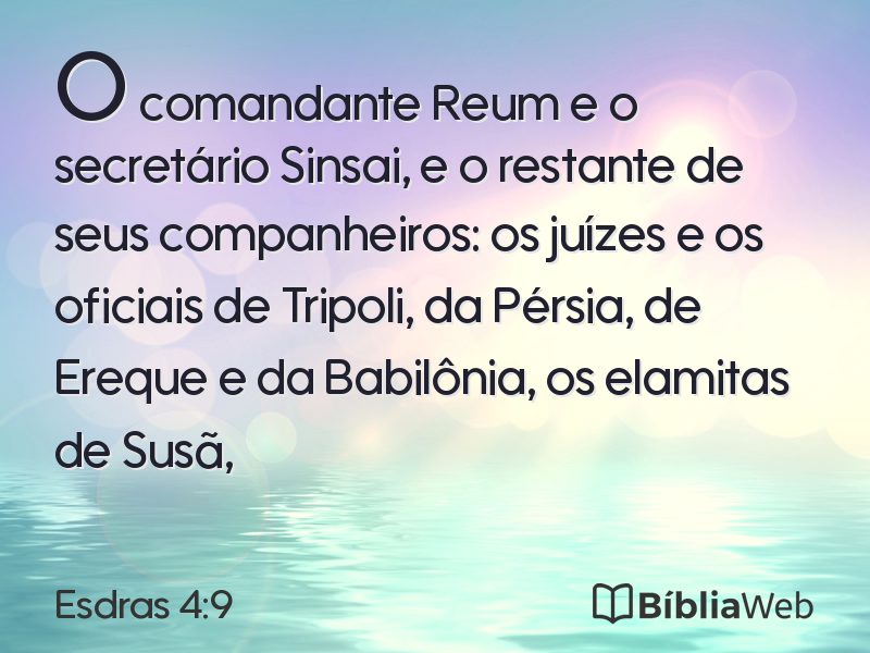 Esdras 4:9 em imagem para compartilhar