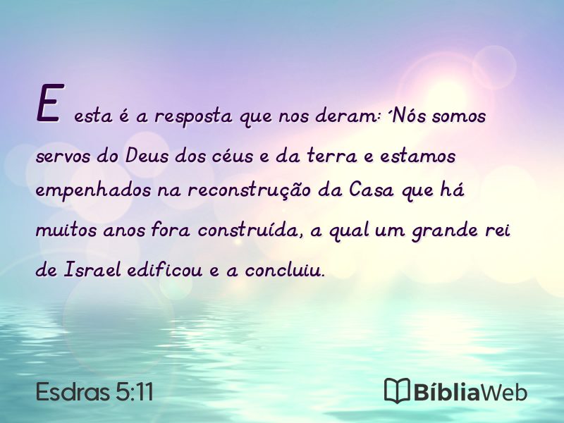 Esdras 5:11 em imagem para compartilhar