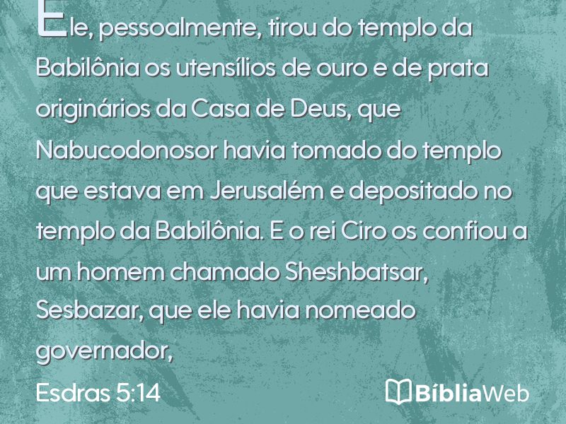 Esdras 5:14 em imagem para compartilhar