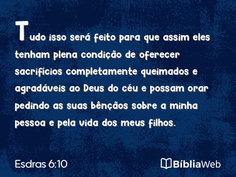 Esdras 6:10 em imagem para compartilhar