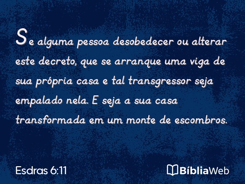 Esdras 6:11 em imagem para compartilhar