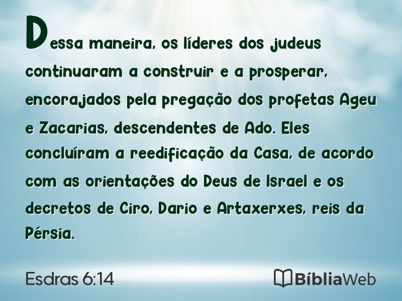 Esdras 6:14 em imagem para compartilhar