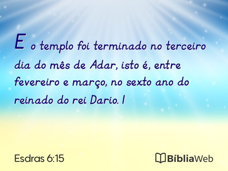 Esdras 6:15 em imagem para compartilhar