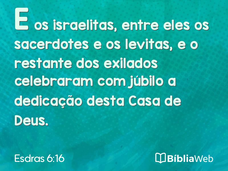 Esdras 6:16 em imagem para compartilhar