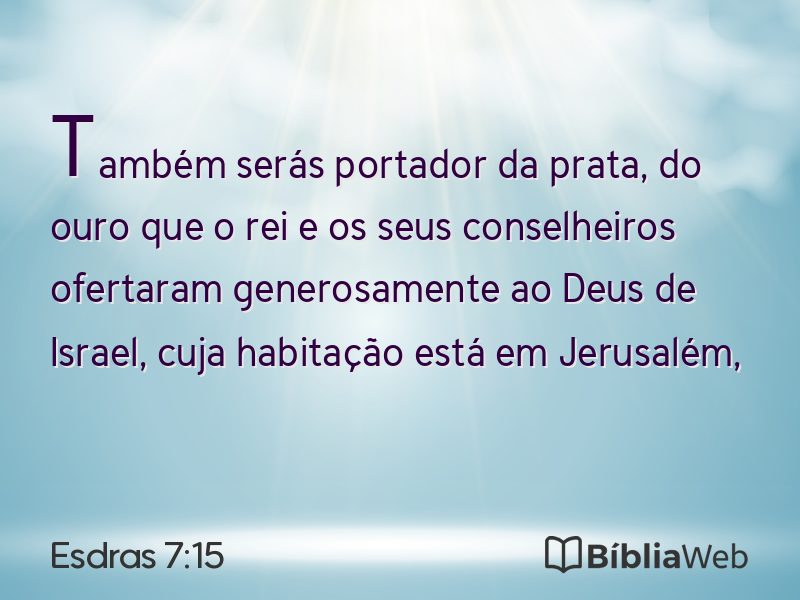 Esdras 7:15 em imagem para compartilhar
