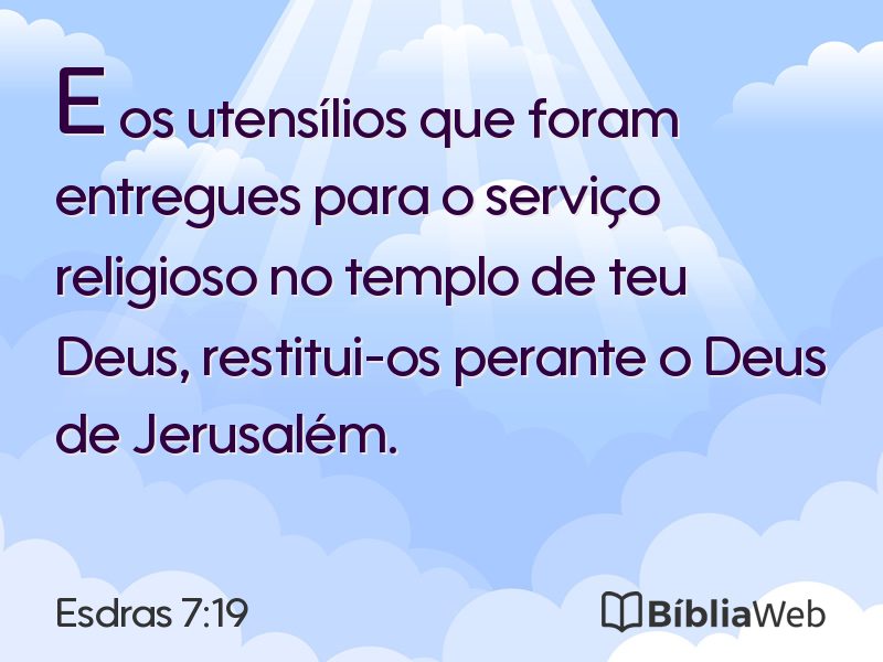 Esdras 7:19 em imagem para compartilhar