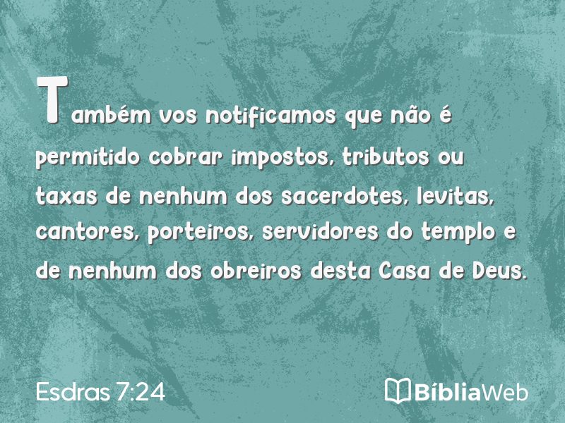 Esdras 7:24 em imagem para compartilhar