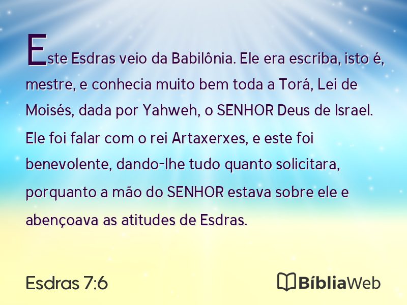 Esdras 7:6 em imagem para compartilhar
