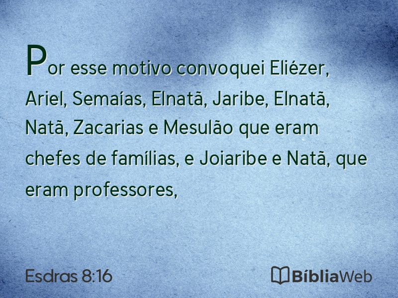 Esdras 8:16 em imagem para compartilhar
