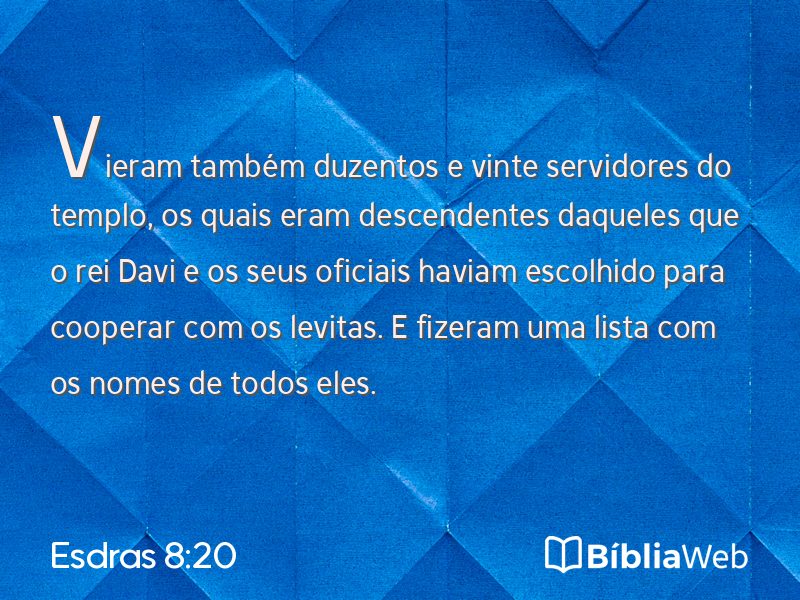Esdras 8:20 em imagem para compartilhar