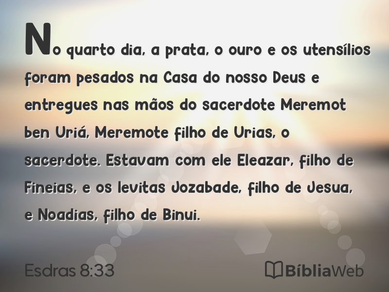 Esdras 8:33 em imagem para compartilhar