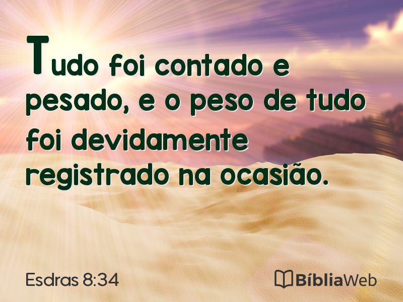 Esdras 8:34 em imagem para compartilhar