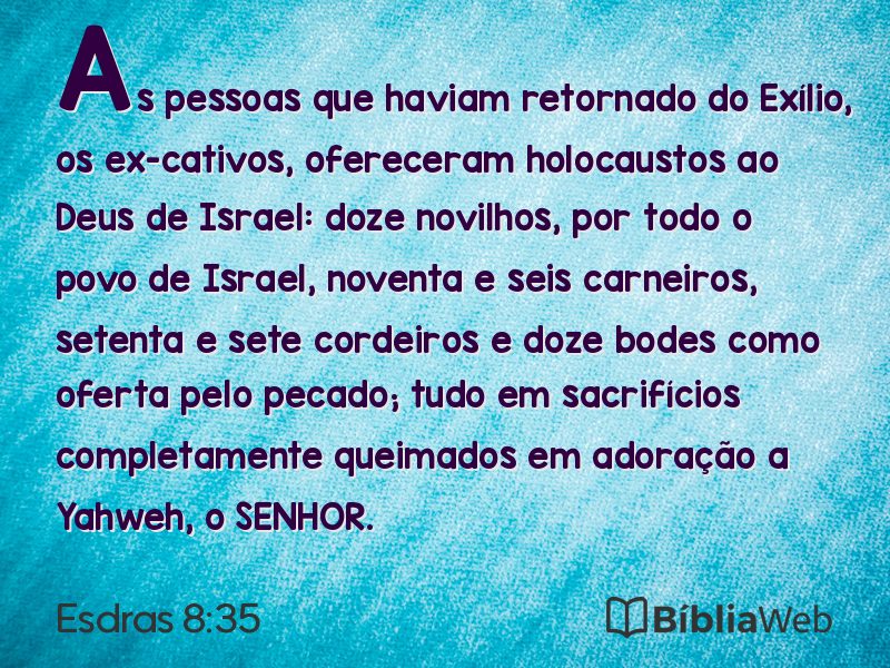 Esdras 8:35 em imagem para compartilhar