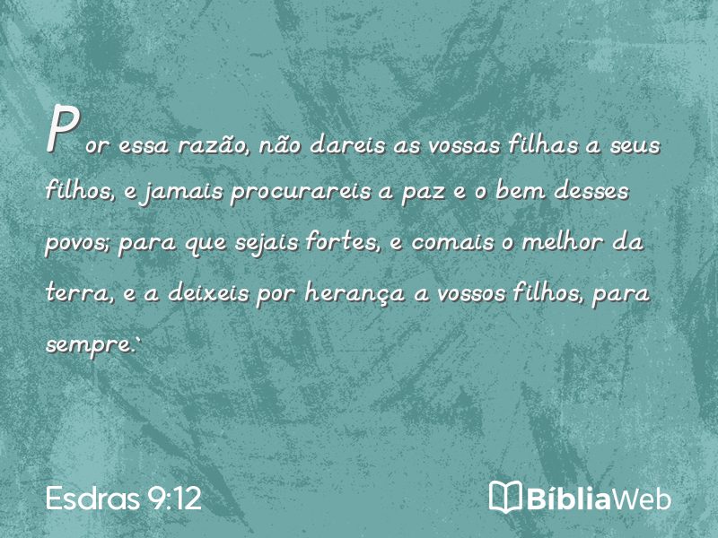 Esdras 9:12 em imagem para compartilhar