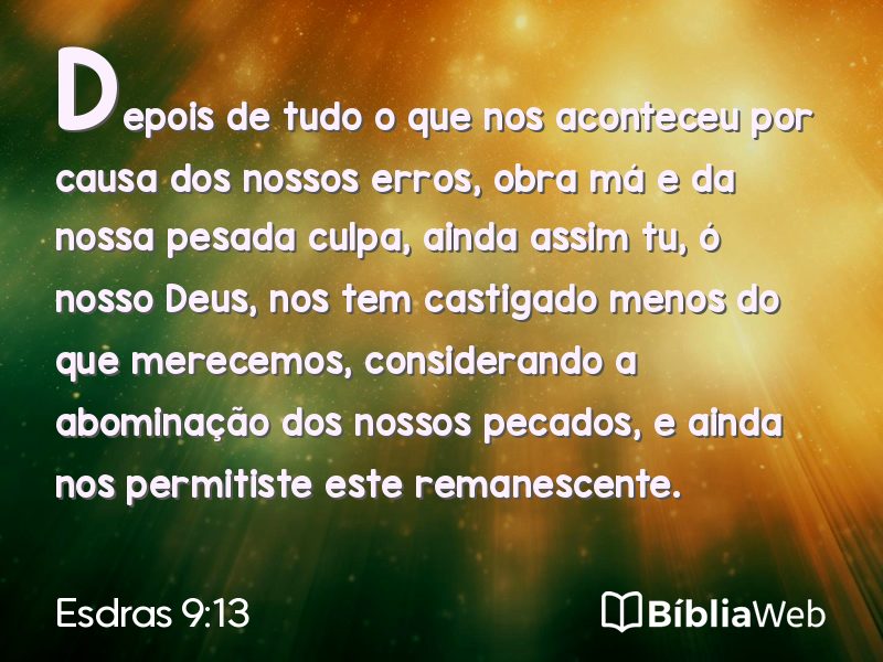Esdras 9:13 em imagem para compartilhar
