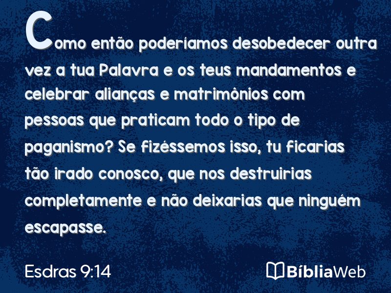 Esdras 9:14 em imagem para compartilhar