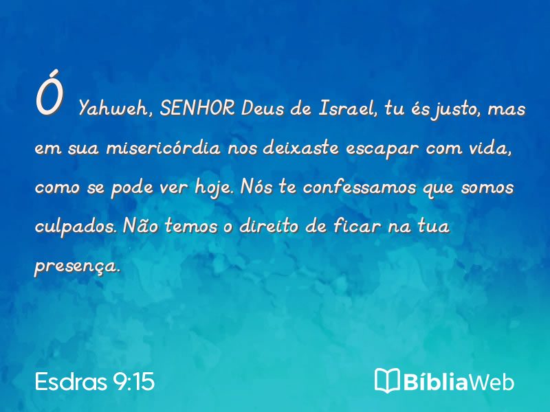 Esdras 9:15 em imagem para compartilhar