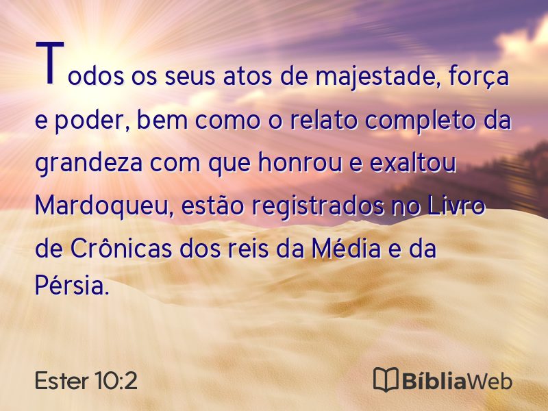 Ester 10:2 em imagem para compartilhar