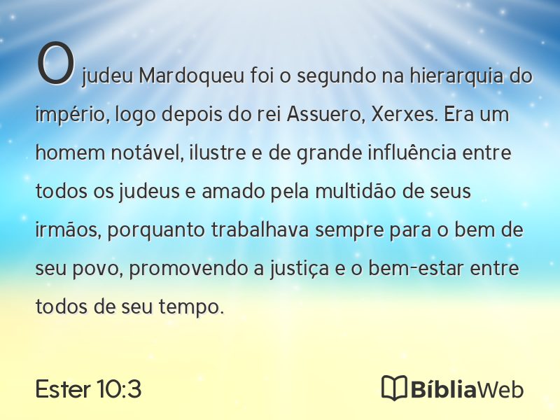 Ester 10:3 em imagem para compartilhar