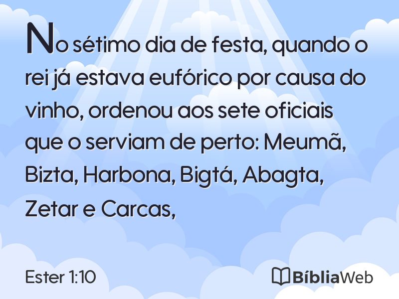 Ester 1:10 em imagem para compartilhar