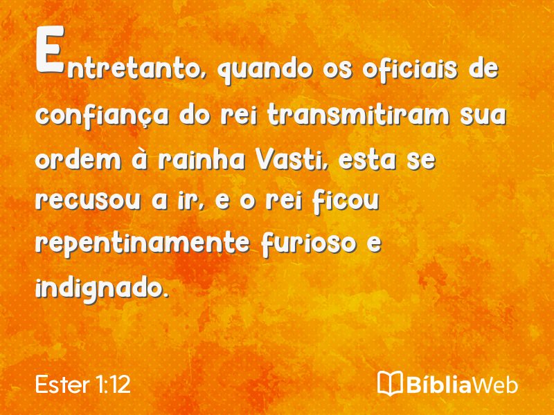 Ester 1:12 em imagem para compartilhar
